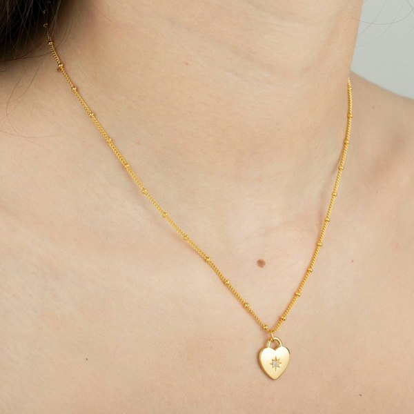 Gold Trip Starburst Heart Pendant