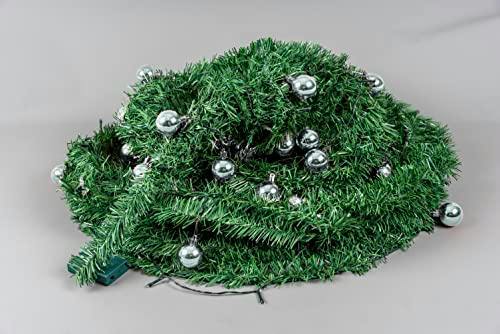 4ft, 5ft and 6ft Pre-Lit Pop Up Christmas Trees with Silver Baubles and Warm White LED Lights image 8