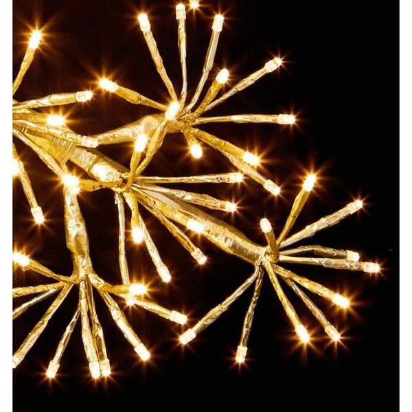 Shatchi 64cm Starburst Snowflake Silhouette with 300 Warm White Twinkling Micro LED Lights