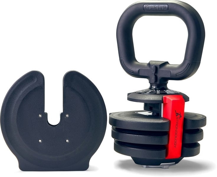Strongology ELEMENT10 Home Fitness Black and Red Adjustable Smart Kettlebell from 1kg up to 10kg Training Weights