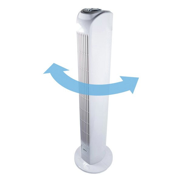 igenix Tower Fan, Oscillating, 7.5 Hour Timer, 29 Inch, White