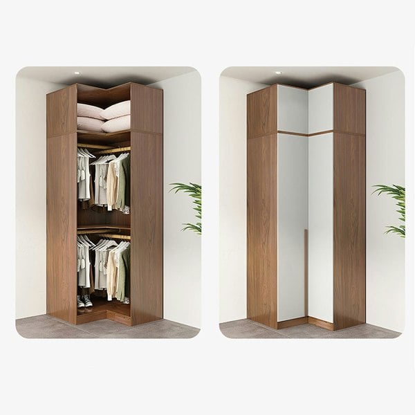 Nascimento Corner Wardrobe, Tall Wardrobe, L Shape Wardrobe With Dressing Table-Weilai Concept-Weilai Concept