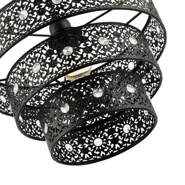 Matte Black Acrylic Gem Moroccan Style Triple Tier Pendant Lamp Shade Image 5