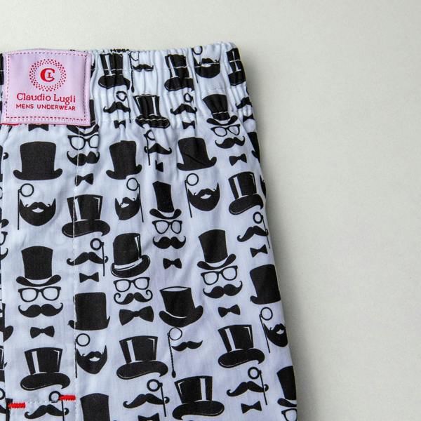 MOUSTACHE MAN COTTON POPLIN PRINT BOXER SHORTS – Premium Men's Patterned Shirt by Claudio Lugli | Bold Design, Tailored Fit, Best Printed Shirts
