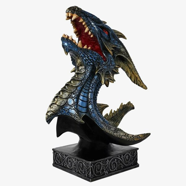 T. H. Baker Mystic Legends Blue Dragons Head Bust Ornament 69556