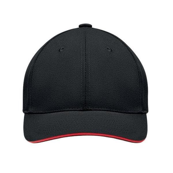 MidOcean Tekapo Heavy Brushed Cotton Baseball Cap - Black/Red - 