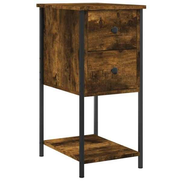 Berkfield Bedside Cabinets 2 pcs Smoked Oak 32x42x70 cm Engineered Wood