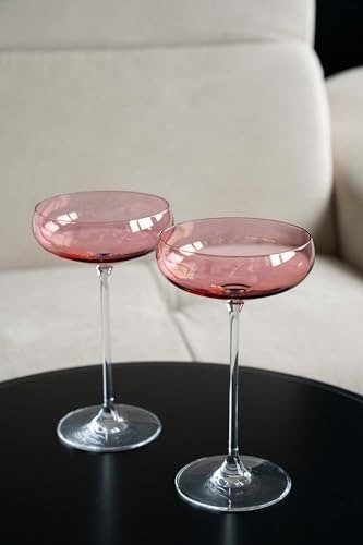 pair of pink crystal saucers lifestyle