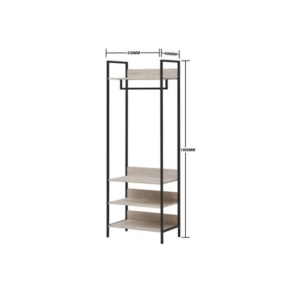 Timber Art Design 4 Tier Zahra Bedroom Double Open Wardrobe Furniture Storage Cupboard