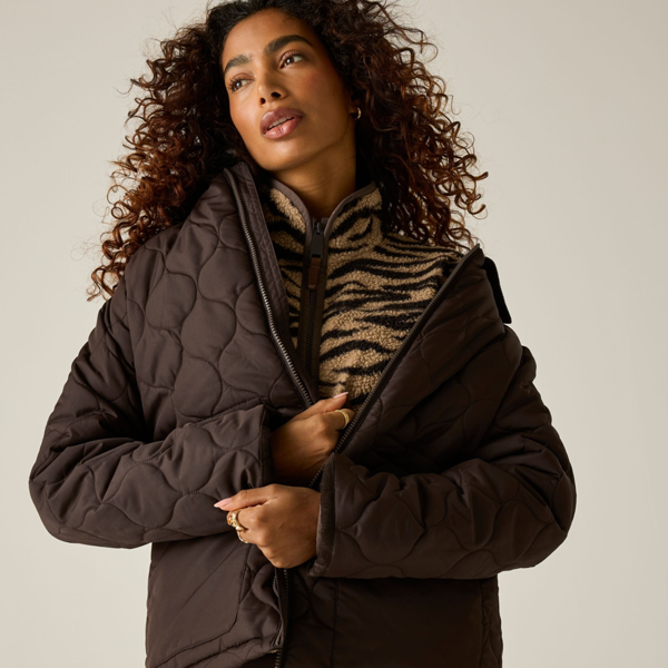 Regatta Womens Amira Quilted Padded Jacket - Dark Chocolate