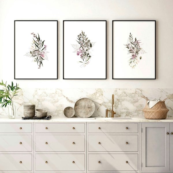 Artwork for kitchens | set of 3 Boho Chic wall art prints