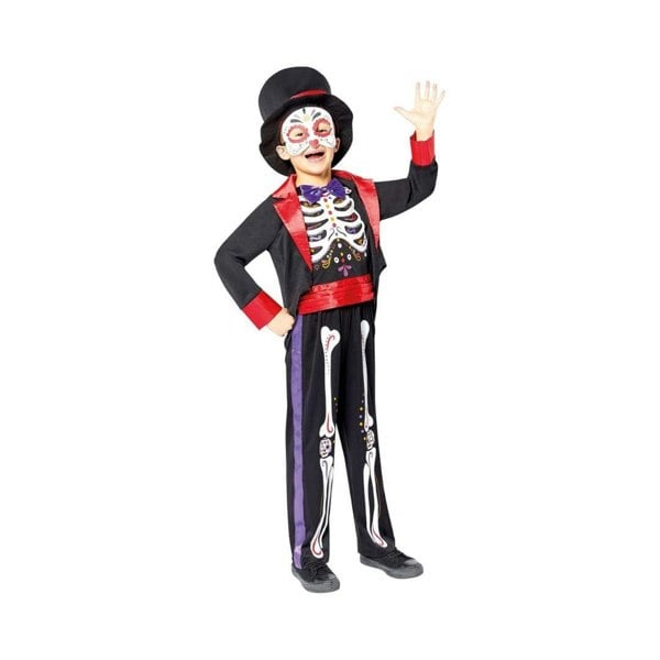 Amscan Mexican Day of the Dead Fancy Dress Costume Age 4-6 Years Multi