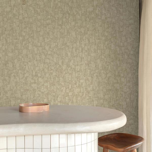 Grandeco Boutique Azobe Cork Effect Luxury Weight Embossed Wallpaper, Sand