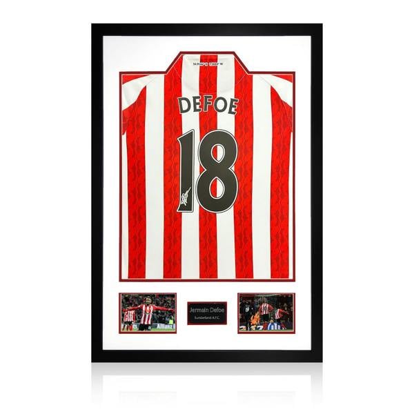 Jermain Defoe Signed Sunderland Shirt Premium Frame