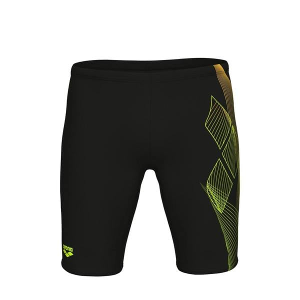 Arena Mens Graphic Print Swim Shorts - Black - 