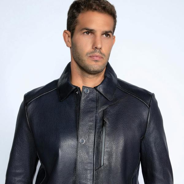The Commander Leather Field Jacket - Premium Men's Patterned Shirt by Claudio Lugli | Bold Design, Tailored Fit, Best Printed Shirts