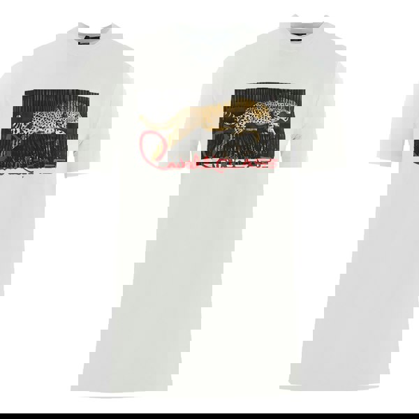 Cavalli Class Boxed Leopard Logo White T-Shirt