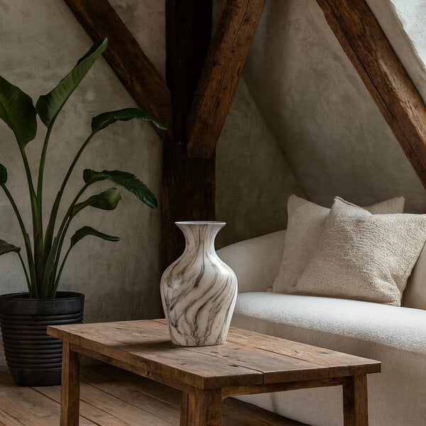 Wyld Haus Marble Glaze Tall Large Ceramic Vase