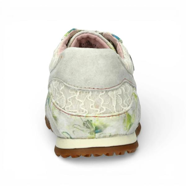 Laura Vita Tivanao 03 - Women's Beige Floral Leather Sneakers