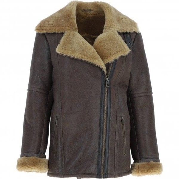 Oversized Sheepskin Aviator Jacket: KB-680