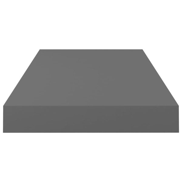 Berkfield Floating Wall Shelf High Gloss Grey 50x23x3.8 cm MDF