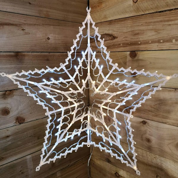 Samuel Alexander 50cm Animated Light Up Window Christmas Star With 100 White & Warm White LEDs