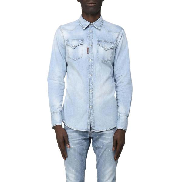 DSQUARED2 Classic Western Faded Denim Blue Shirt W30