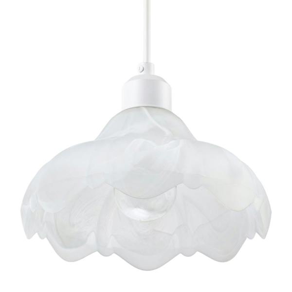 Sculptural Frosted Alabaster Glass Ripple Pendant Ceiling Light Shade Image 4