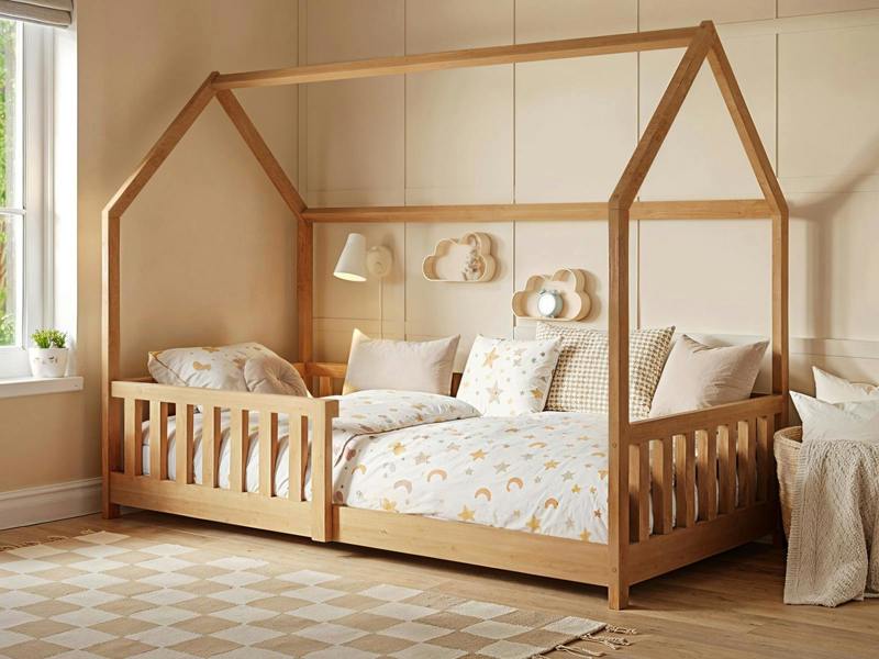 Flair Explorer Single Play House Floor Bed with Rails Wooden