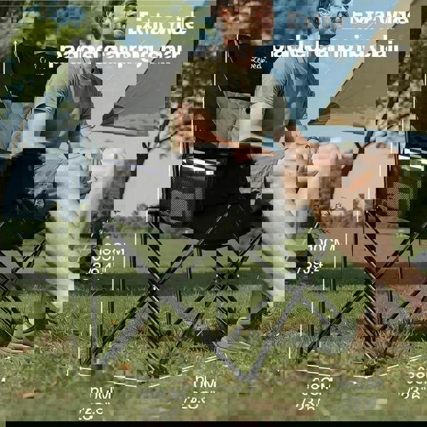 Levede Oversized Folding Camping Chair Padded with Cooler Bag Cup Holder 200KG