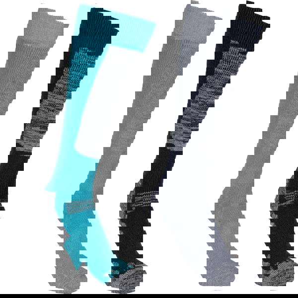 Trespass Childrens/Kids Convex Ski Socks (Pack of 2) - Navy/Cyber Blue - 