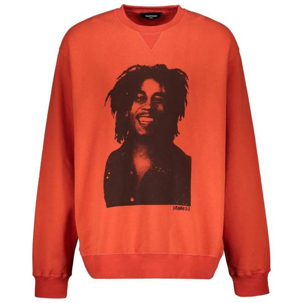 DSquared2 Mens Bob Marley Cool Fit Sweatshirt - Red - 