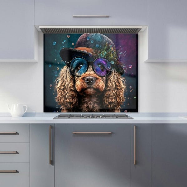 Warren Reed - Designer Cockapoo Dog Face Splashart Kitchen Splashback