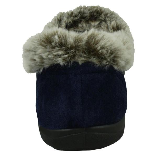 Padders Ladies Padders Slippers With Cats Motifs With A Faux Fur Trim Anna