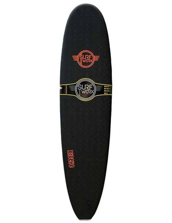Surfworx Ribeye Mini Mal soft surfboard 8ft 0 - Black 8'0 Foot - Black - 8'0