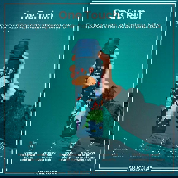 ION8 Leak Proof Slim Water Bottle, Recyclon, Whales, 500ml (18oz)