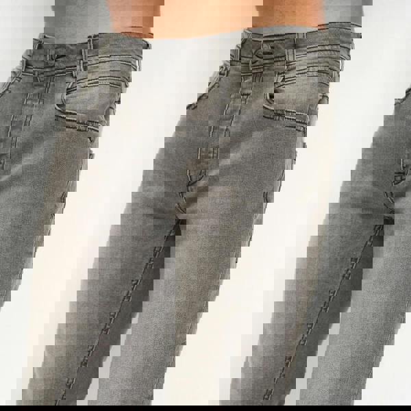 Crosshatch Mens Sheldons Slim Jeans - Light Grey - 