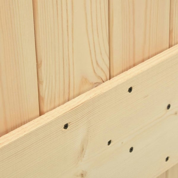 Berkfield Sliding Door with Hardware Set 95x210 cm Solid Wood Pine