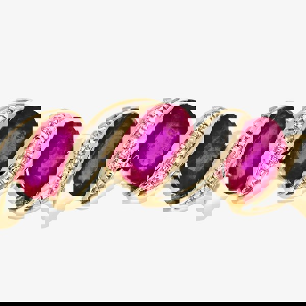 T. H. Baker 9ct Yellow Gold Ruby Swirl Half Ring PR06270Y RU