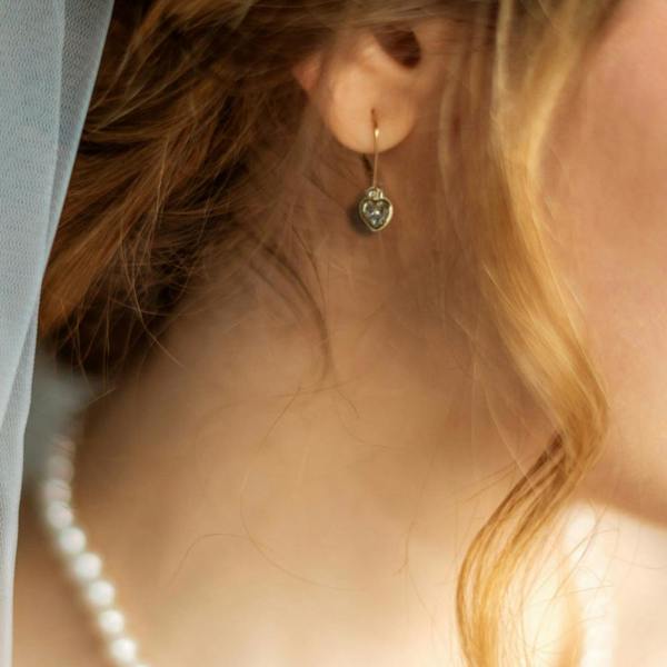 Aye Do Gifts Cubic Zirconia Gold Heart Drop Earrings
