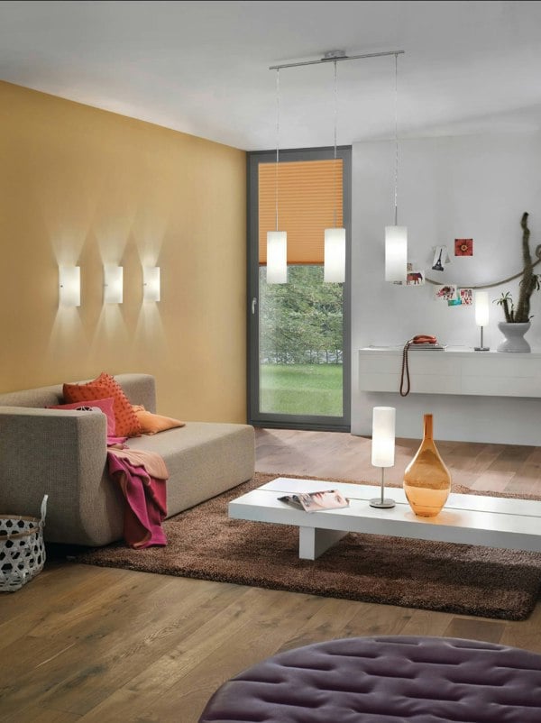 EGLO Troy 3 Satin Glass And Steel Wall Light