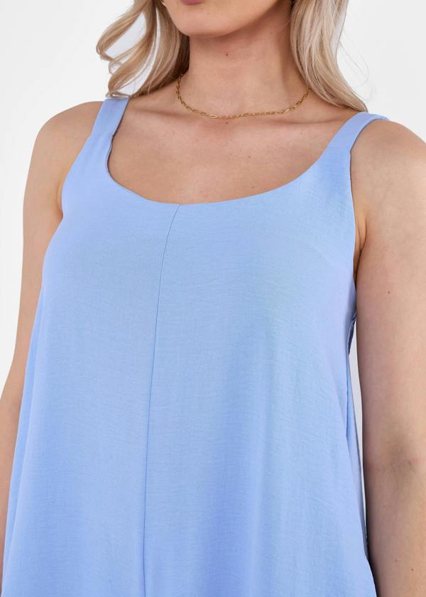 Gini London Blue Air Flow Strappy Wide leg Jumpsuit