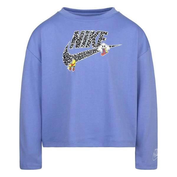 Nike Girls Notebook Knitted Long-Sleeved T-Shirt - Blue