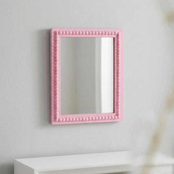 Garden Greatness Pink Beaded Decorative Wall Mirror