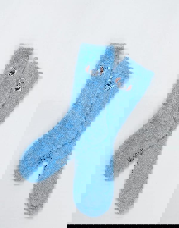 Disney Unisex Blue Stitch Hot Water Bottle With Eye Mask and Socks (One Size)