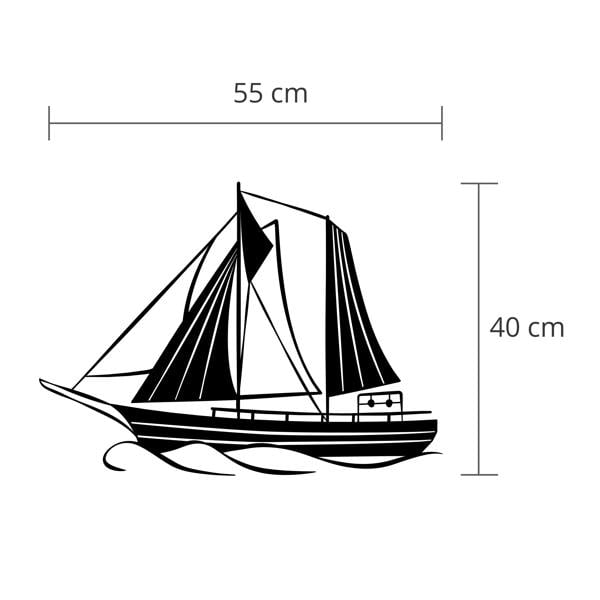 Decortie Modern Metal Wall Art Sail Home Ornament Decorative Minimalist Design Hanging Wall Sculpture, Black