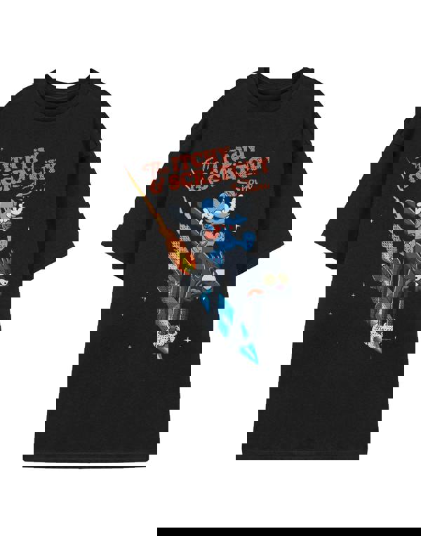 The Simpsons Mens Black Itchy & Scratchy Short Sleeved T-Shirt