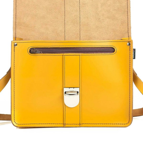 Zatchels Leather Shoulder Bag - Yellow Ochre