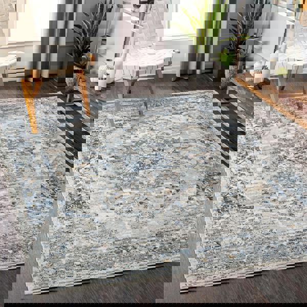 Livabliss Jolie-Vintage Grey Beige Blue Brown Traditional Boho Rug