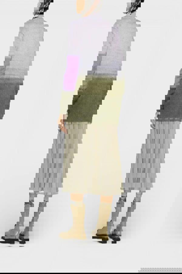 Off-White Mohair Helvetica Logo Turtleneck Military Green Lilac